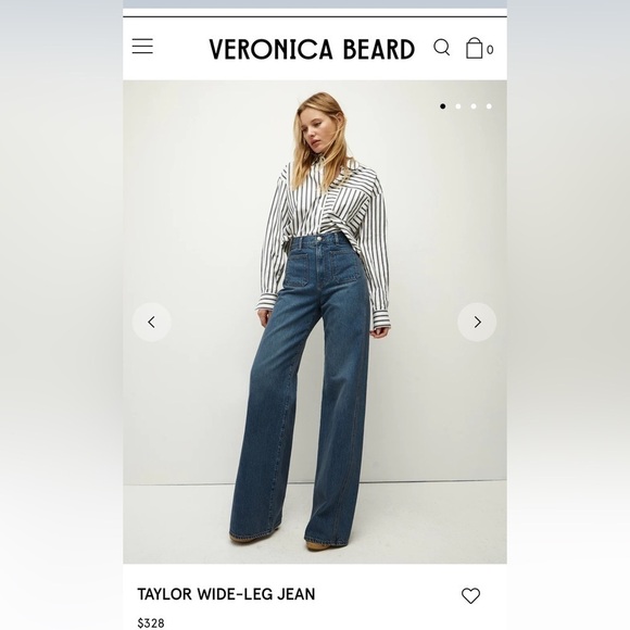 Veronica Beard grant wide leg Flare Jeans sz 27 worn once $328 - Picture 1 of 8